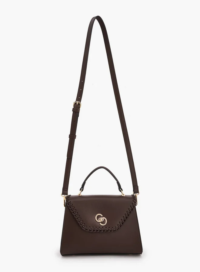 سيليست Stitch Design Satchel Bag With Twist Lock Closure